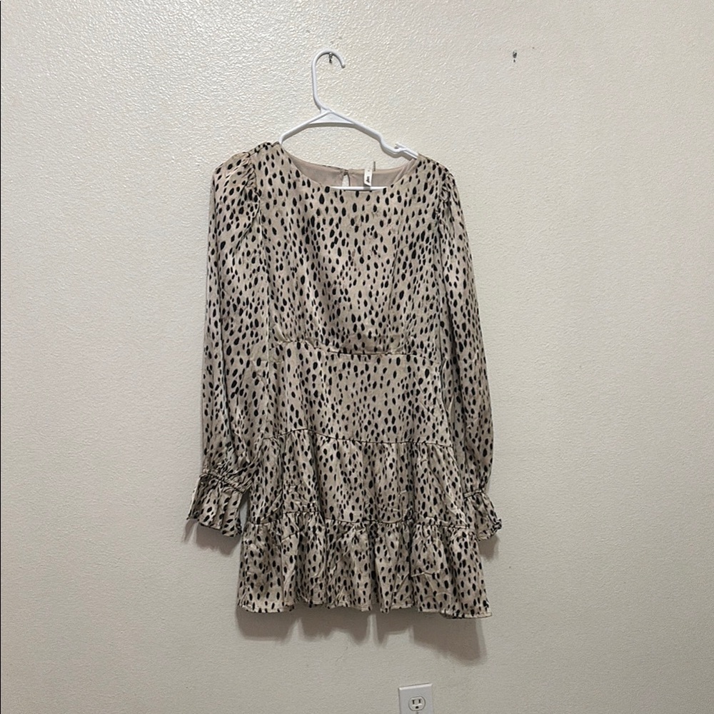 Glam Beige and Black Animal Print Dress